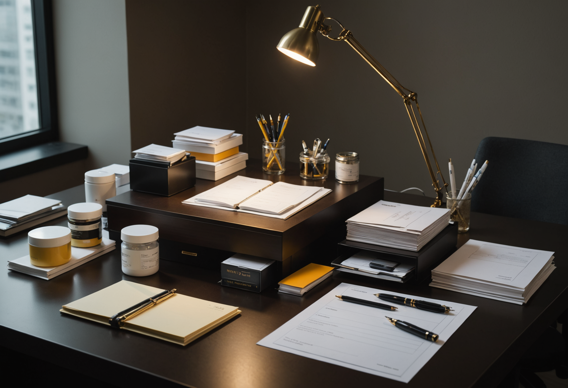 DOT collection supplies arranged professionally on a clean desk